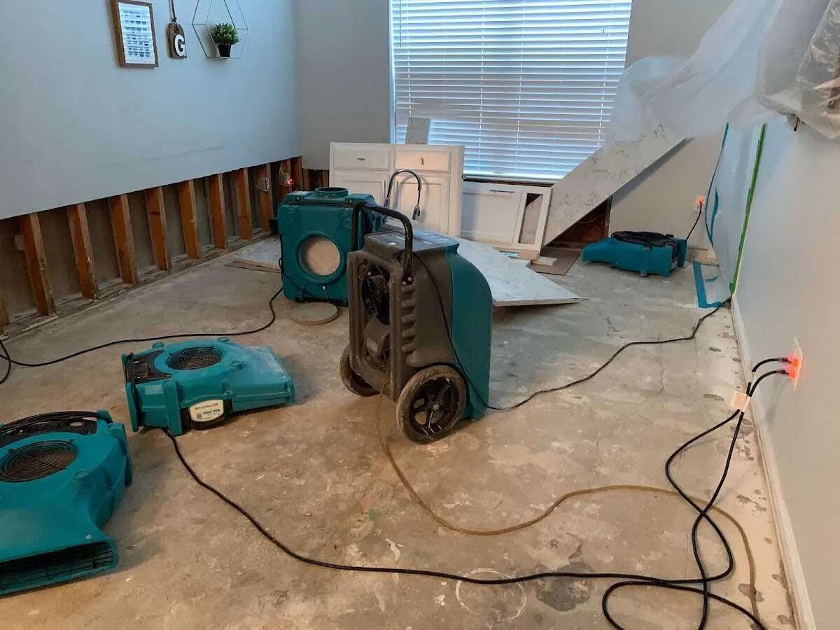 Dehumidifier in flood-cut room for Water Extraction & Removal in Newburyport